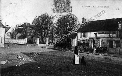 Carte postale ancienne Hôtel Dion — Puisieux (Seine-et-Marne)