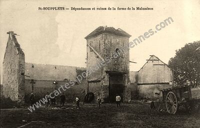 Carte postale ancienne Dépendances et ruines de la ferme de la Malmaison — Saint-Soupplets (Seine-et-Marne)