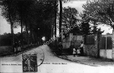 Carte postale ancienne Route de Melun — Seine-Port (Seine-et-Marne)