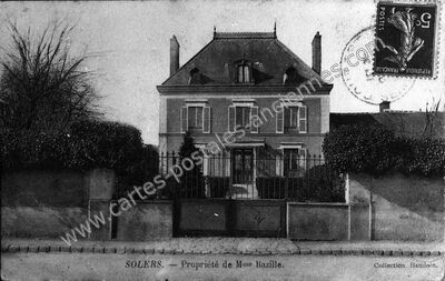 Carte postale ancienne Propriété de Mme Bazille — Solers (Seine-et-Marne)