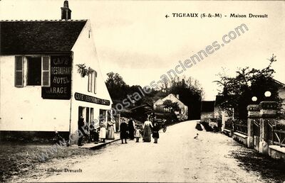 Carte postale ancienne Maison Drevault — Tigeaux (Seine-et-Marne)