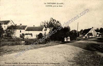 Carte postale ancienne Coton, près la Gare — La Trétoire (Seine-et-Marne)