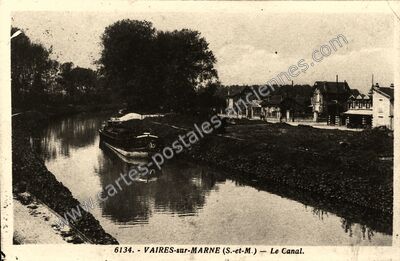 Carte postale ancienne Le Canal — Vaires-sur-Marne (Seine-et-Marne)