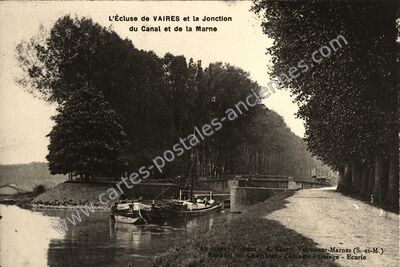 Carte postale ancienne L'Écluse et la Jonction du Canal et de la Marne — Vaires-sur-Marne (Seine-et-Marne)