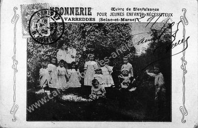 Carte postale ancienne Œuvre de Bienfaisance pour Jeunes Enfants Nécessiteux — Varreddes (Seine-et-Marne)