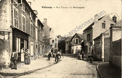 Carte postale ancienne Rue Thiers - La Boulangerie — Villenoy (Seine-et-Marne)