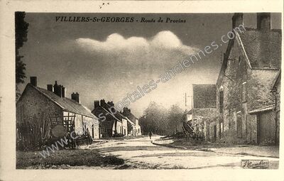 Carte postale ancienne Route de Provins — Villiers-Saint-Georges (Seine-et-Marne)