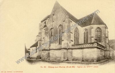 Carte postale ancienne Eglise du XVIème siècle — Crouy-sur-Ourcq (Seine-et-Marne)