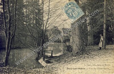 Carte postale ancienne Vue du Grand Morin — Jouy-sur-Morin (Seine-et-Marne)