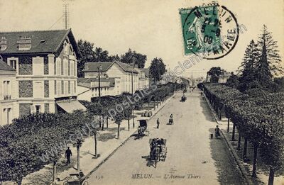 Carte postale ancienne L'Avenue Thiers — Melun (Seine-et-Marne)