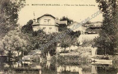 Carte postale ancienne Villas sur les bords du Loing — Montigny-sur-Loing (Seine-et-Marne)