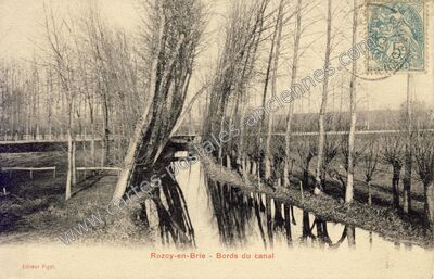 Carte postale ancienne Bords du canal — Rozay-en-Brie (Seine-et-Marne)
