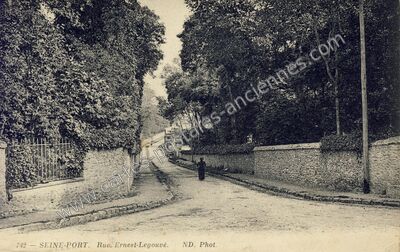 Carte postale ancienne Rue Ernest-Legouvé — Seine-Port (Seine-et-Marne)