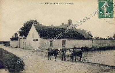 Carte postale ancienne L'Abreuvoir — Ury (Seine-et-Marne)