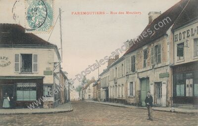 Carte postale ancienne Rue des Moutiers — Faremoutiers (Seine-et-Marne)