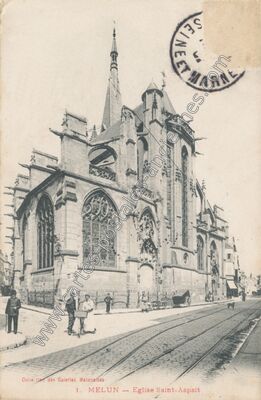 Carte postale ancienne Eglise Saint-Aspait — Melun (Seine-et-Marne)