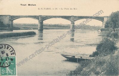 Carte postale ancienne Pont du Mee — Melun (Seine-et-Marne)