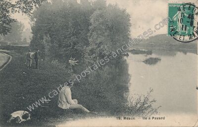 Carte postale ancienne Île à Pavard — Meaux (Seine-et-Marne)