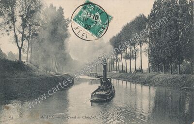 Carte postale ancienne Le Canal de Chalifert — Meaux (Seine-et-Marne)