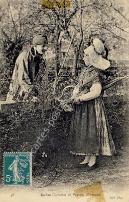 Carte postale ancienne Costume Normand — Non Localisée (Seine-Maritime)