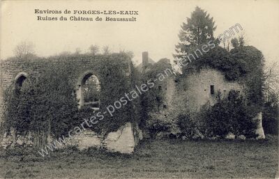 Carte postale ancienne Ruines du Château de Beaussault — Beaussault (Seine-Maritime)