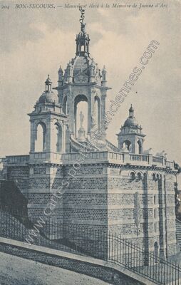 Carte postale ancienne Monument élevé à la Mémoire de Jeanne d'Arc — Bonsecours (Seine-Maritime)