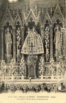 Carte postale ancienne Eglise (Chapelle de Notre-Dame de Bonsecours) — Bonsecours (Seine-Maritime)