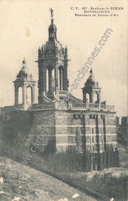Carte postale ancienne Monument de Jeanne d'Arc — Bonsecours (Seine-Maritime)