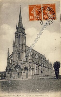 Carte postale ancienne L'Église. - The Church — Bonsecours (Seine-Maritime)