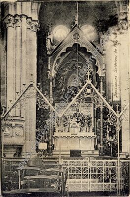 Carte postale ancienne Intérieur de l'Eglise — Bonsecours (Seine-Maritime)