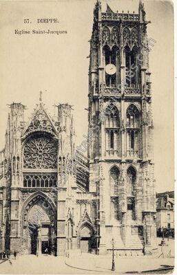 Carte postale ancienne Eglise Saint-Jacques — Dieppe (Seine-Maritime)