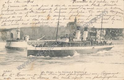 Carte postale ancienne Le Steamer "Brighton — Dieppe (Seine-Maritime)