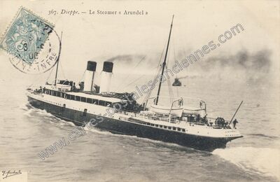 Carte postale ancienne Le Steamer « Arundel — Dieppe (Seine-Maritime)