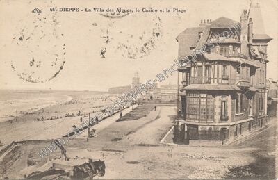 Carte postale ancienne La Villa des Algues, le Casino et la Plage — Dieppe (Seine-Maritime)