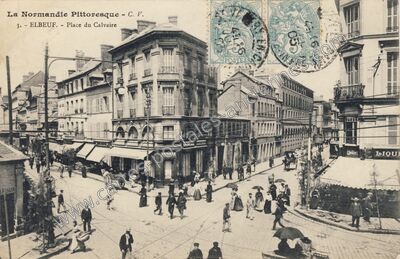 Carte postale ancienne Place du Calvaire — Elbeuf (Seine-Maritime)