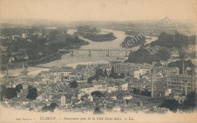 Carte postale ancienne Panorama pris de la Côte Saint-Auct — Elbeuf (Seine-Maritime)