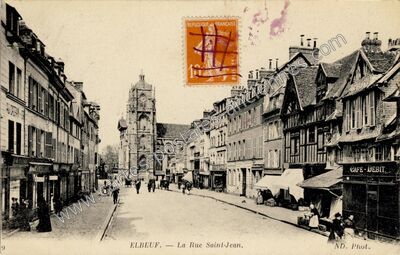 Carte postale ancienne La Rue Saint-Jean — Elbeuf (Seine-Maritime)