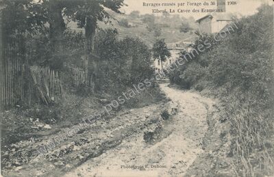 Carte postale ancienne Ravages causés par l'orage du 30 juin 1908 — Elbeuf (Seine-Maritime)