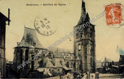 Carte postale ancienne Derrière de l'Eglise — Envermeu (Seine-Maritime)