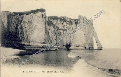 Carte postale ancienne La Falaise — Étretat (Seine-Maritime)