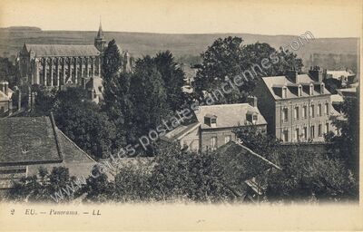 Carte postale ancienne Panorama — Eu (Seine-Maritime)