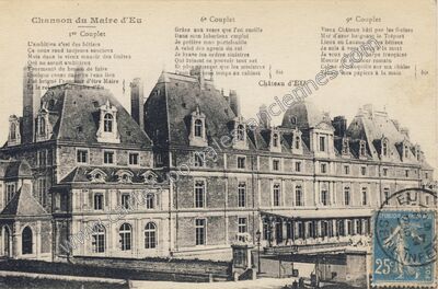 Carte postale ancienne Château — Eu (Seine-Maritime)