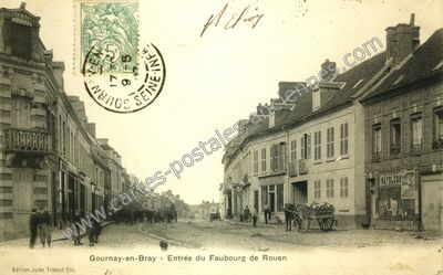Carte postale ancienne Entrée du Faubourg de Rouen — Gournay-en-Bray (Seine-Maritime)