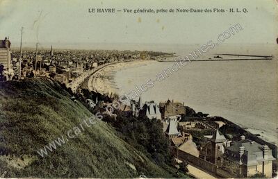 Carte postale ancienne Vue générale, prise de Notre-Dame des Flots — Le Havre (Seine-Maritime)