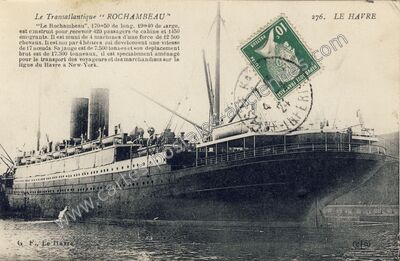 Carte postale ancienne Le Transatlantique " ROCHAMBEAU — Le Havre (Seine-Maritime)