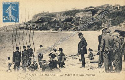 Carte postale ancienne La Plage et le Nice-Havrais — Le Havre (Seine-Maritime)