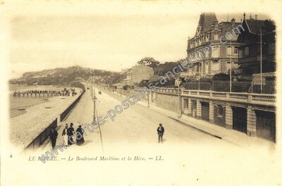 Carte postale ancienne Le Boulevard Maritime et la Hève — Le Havre (Seine-Maritime)