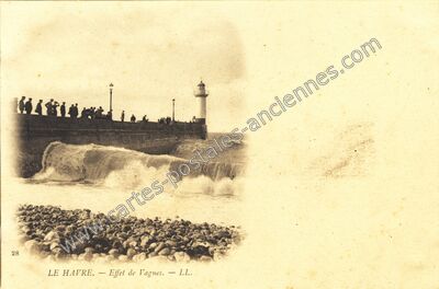 Carte postale ancienne Effet de Vagues — Le Havre (Seine-Maritime)