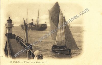 Carte postale ancienne L'Heure de la Marée — Le Havre (Seine-Maritime)