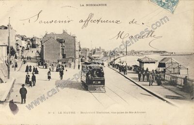Carte postale ancienne Boulevard Maritime, vue prise de Ste-Adresse — Le Havre (Seine-Maritime)